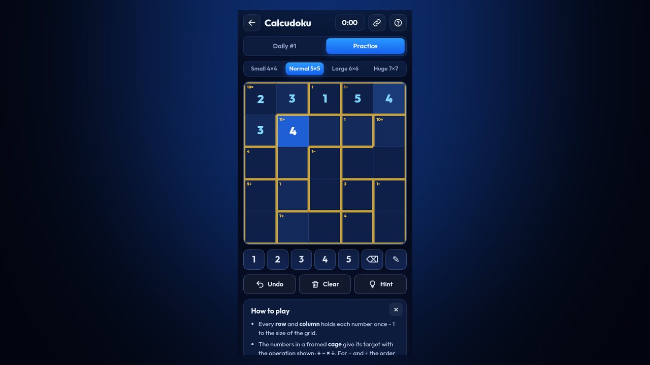 Calcudoku screenshot 1