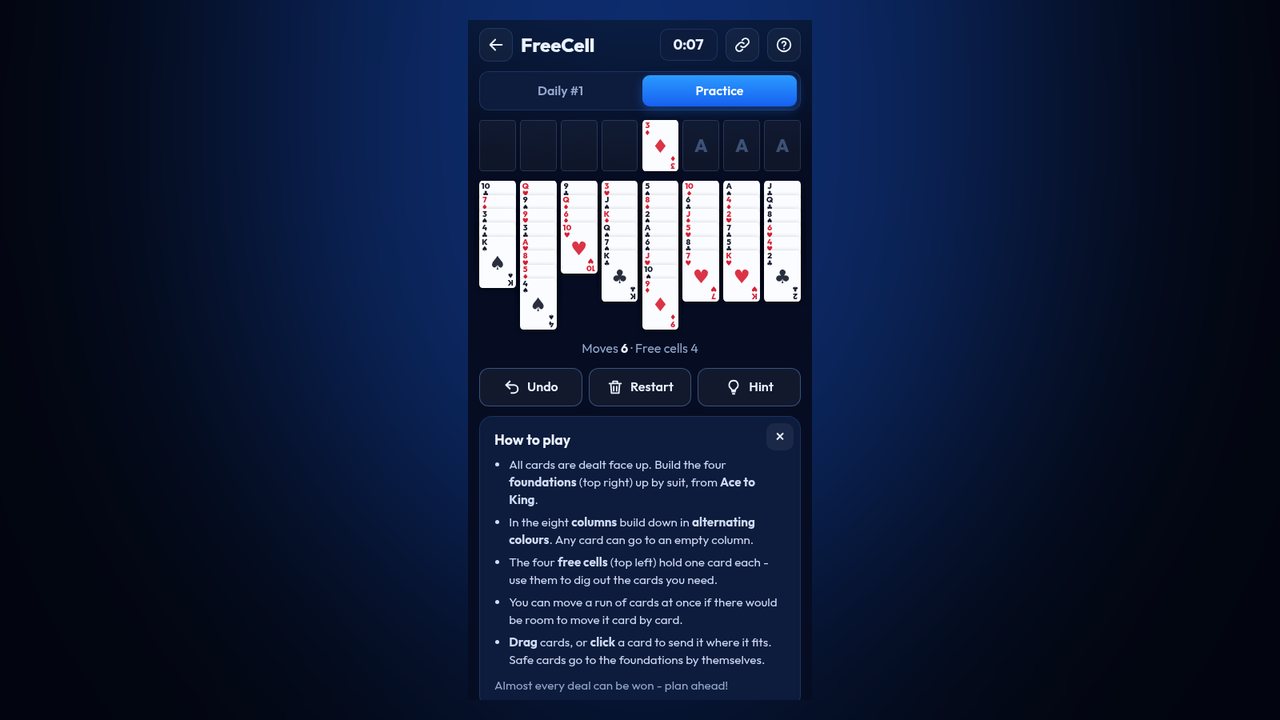 FreeCell screenshot 1