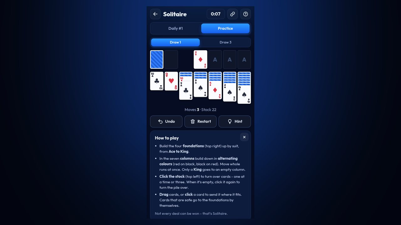 Solitaire screenshot 1